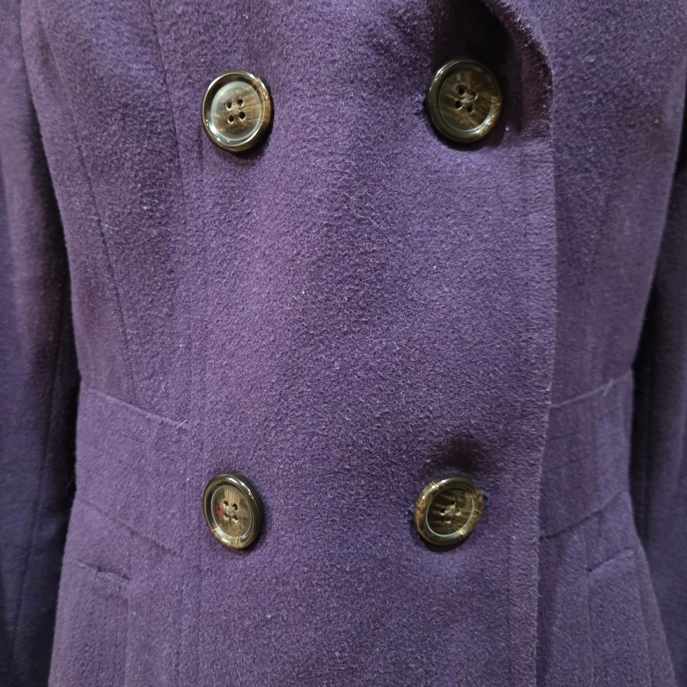 Relativity Women's Purple Pea Coat - Picture 2 of 11